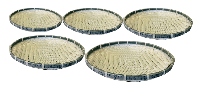 5pc Bamboo Flat Tray Set (Natural)