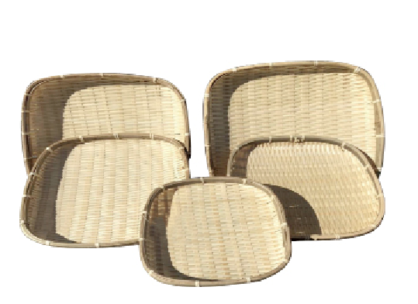 5pc Bamboo Square Tray Set