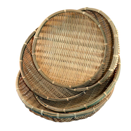 5pc Bamboo Dome Basket Set Natural