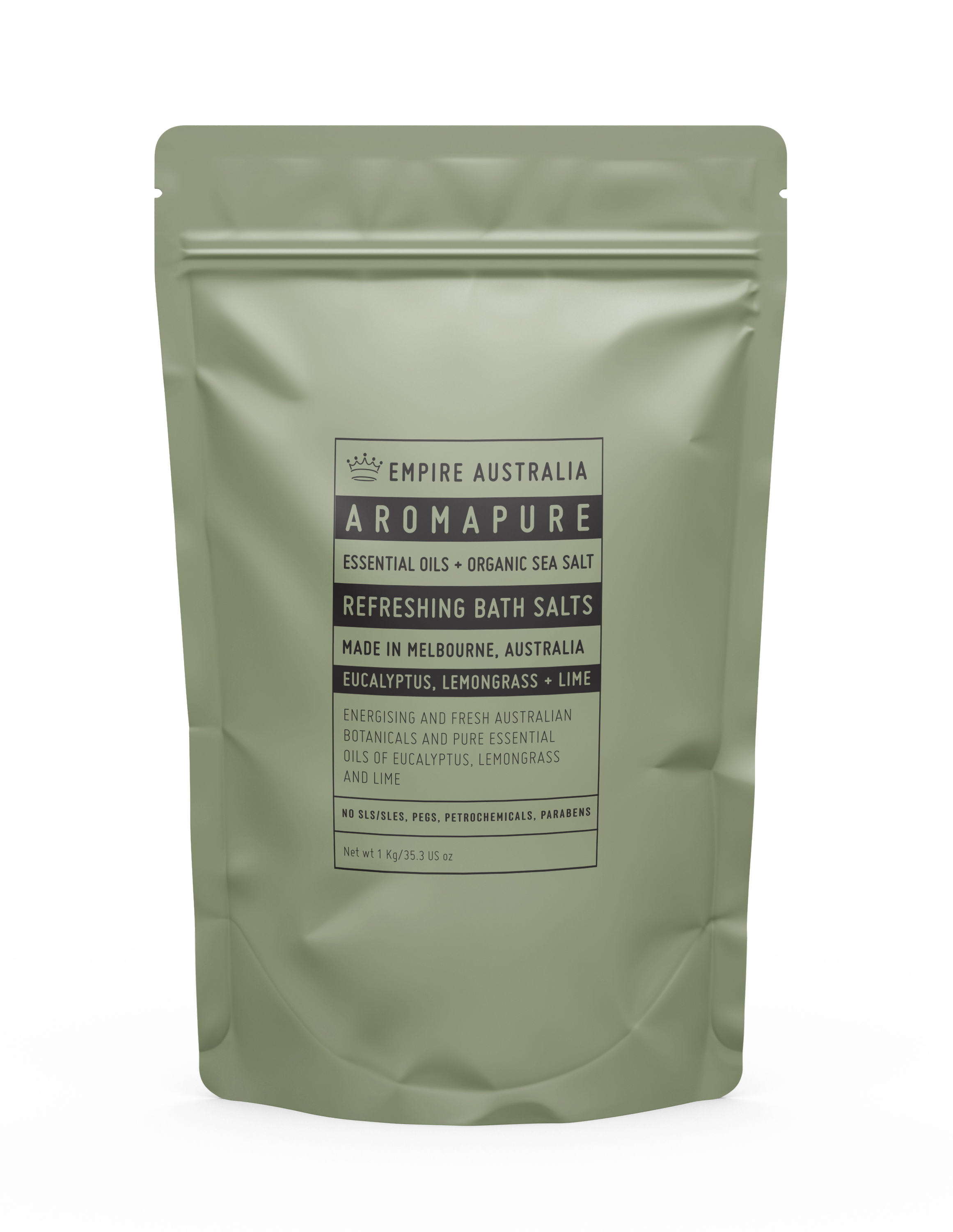 EMP110 Aromapure Eucalyptus, Lemongrass & Lime Bath Salts 1 Kilo