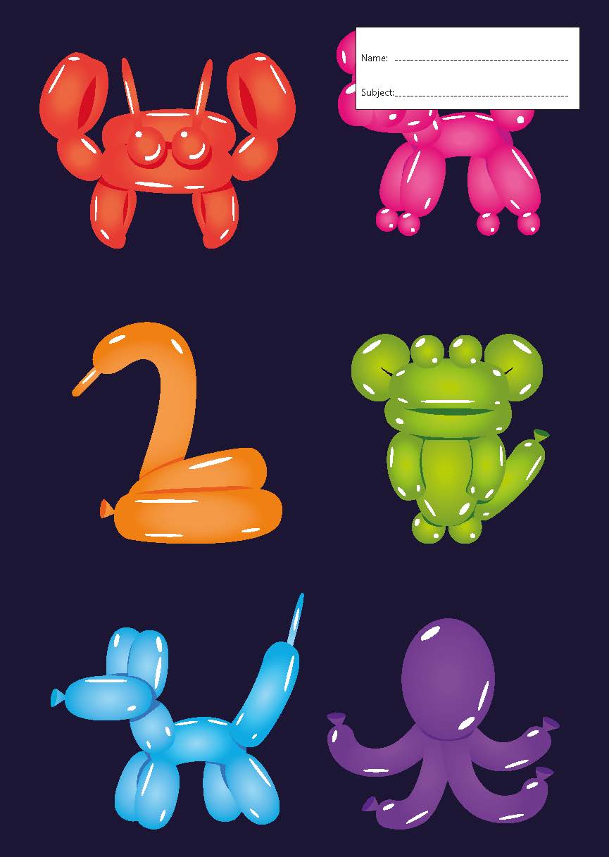 BALLOON ANIMALS A4 BOOK COVER