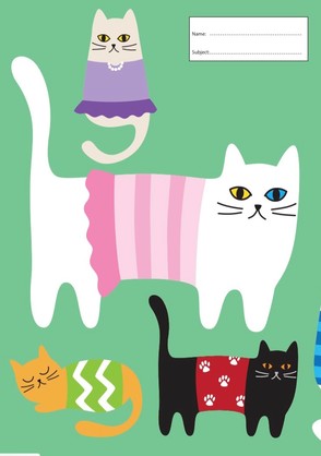 HERE KITTY A4 BOOK COVER