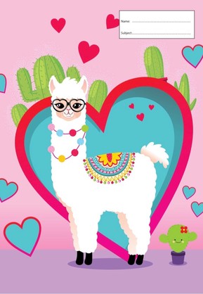 LLAMA HEART A4 BOOK COVER