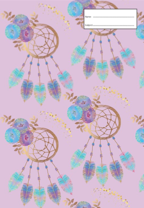 PURPLE DREAM CATCHER A4 BOOK COVER
