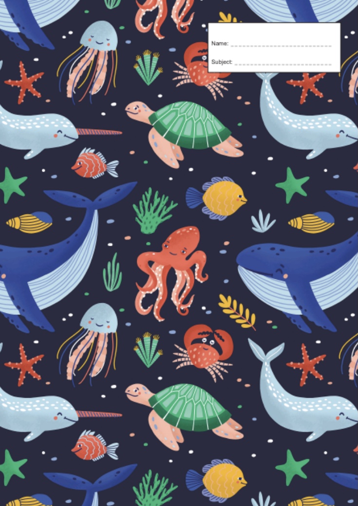 UNDERWATER WORLD A4 BOOK COVER