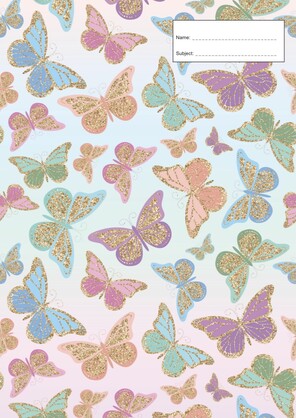 GLITTER BUTTERFLY A4 BOOK COVER