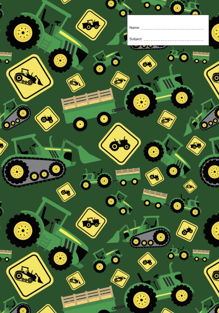 GREEN TRACTOR SCRAPBOOK COVER