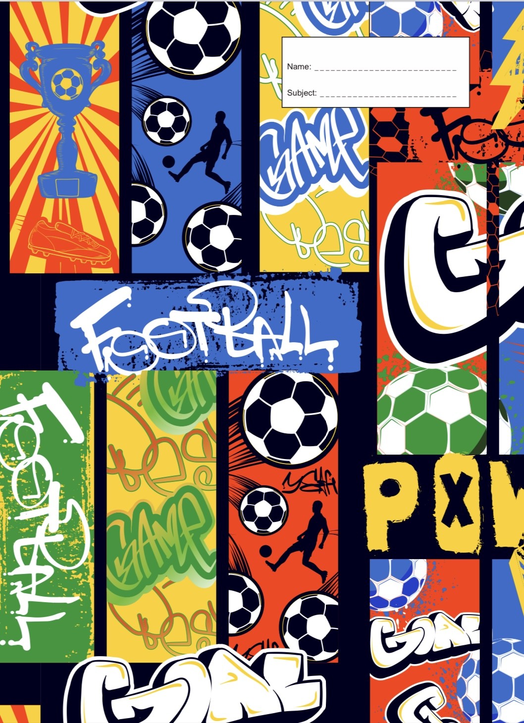 SOCCER GRAFFITI SCRAPBOOK COVER