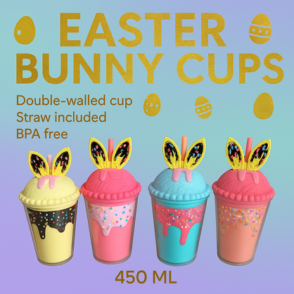 BUNNY DOUBLE WALL CUPS SET