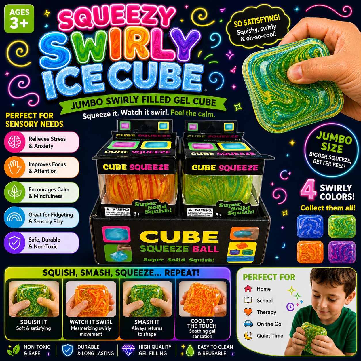 SQUEEZY SWIRLY ICE CUBE CDU