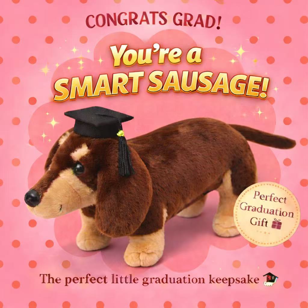 GRADUATION DACHSHUND PLUSH TOY