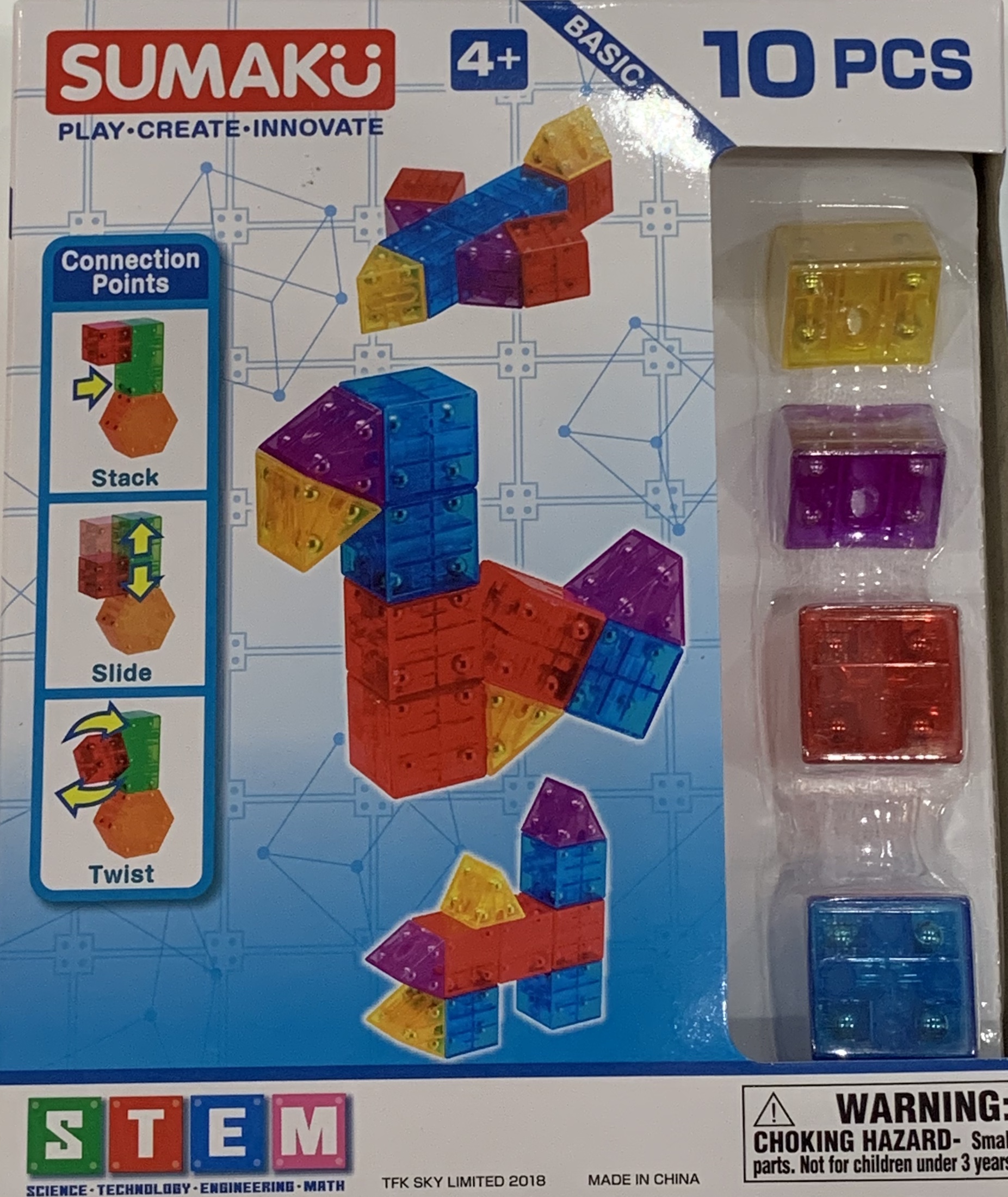 Sumaku Magnetic Construction Blocks - Basic Set 10 pces