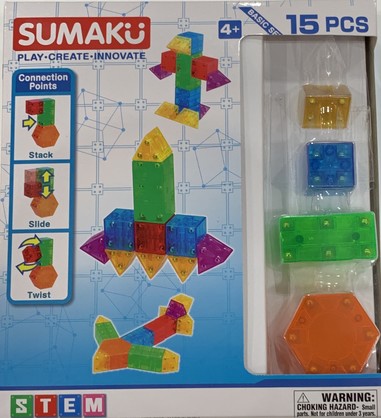 Sumaku Magnetic Construction Blocks - Basic Set 15 pces