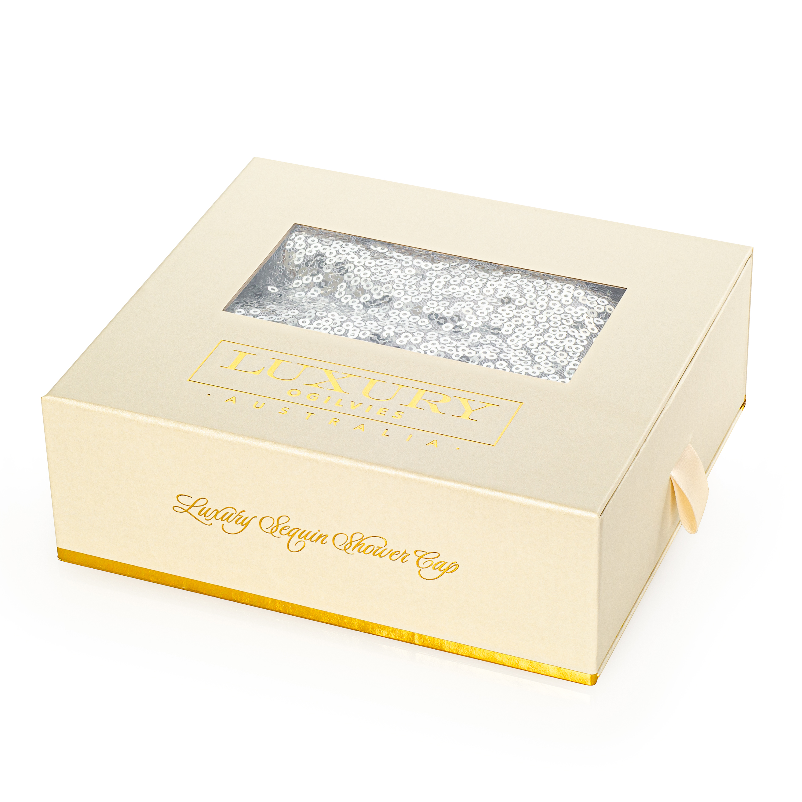 Luxury Sequin Shower Cap - Silver