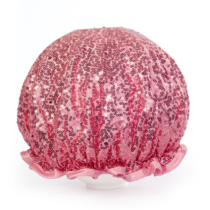 Luxury Sequin Shower Cap - Pink