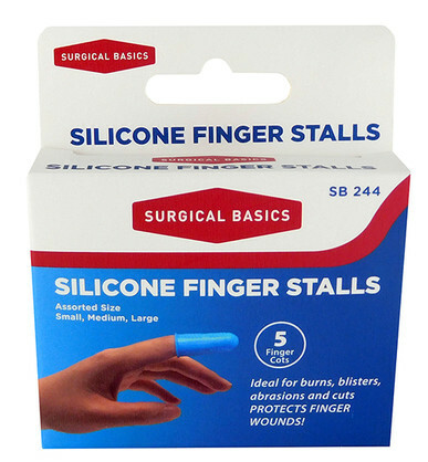 SILICONE FINGER STALLS ASSORTED 5PK