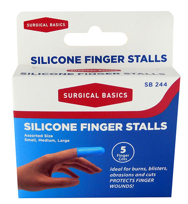 SILICONE FINGER STALLS ASSORTED 5PK