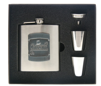 Hip Flask 2 Cup Groom 6oz