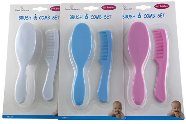 S/BROWNE BRUSH & COMB SET HANGSELL - 3 ASSORTED COLOURS