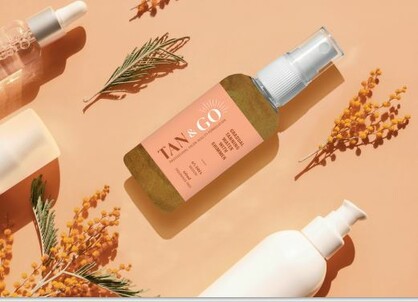 TAN  & GO - 60 ml - Gradual Tanning water with Shimmer, clear liquid - 6% DHA