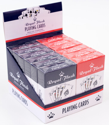 Royal Flush Playing Cards (assorted red & blue pack) 12 Pack Display