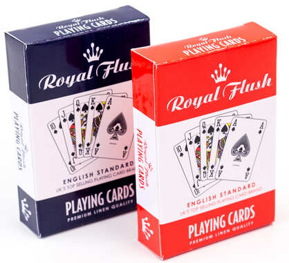 Royal Flush Playing Cards (assorted red & blue pack) 12 Pack Display