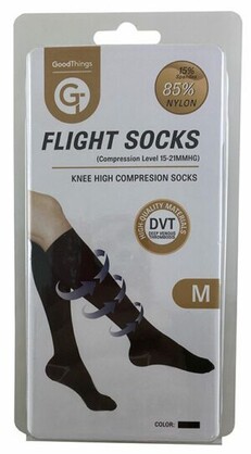 GT FLIGHT SOCKS KNEE HIGH BLACK MEDIUM 1PR