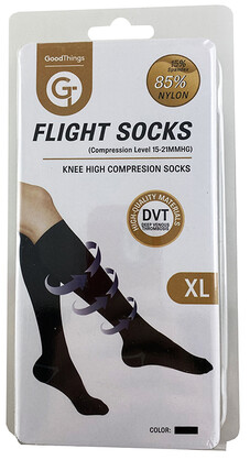 GT FLIGHT SOCKS KNEE HIGH BLACK XL 1PR