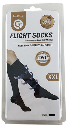 GT FLIGHT SOCKS KNEE HIGH BLACK XXL 1PR