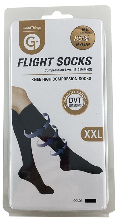 GT FLIGHT SOCKS KNEE HIGH BLACK XXL 1PR