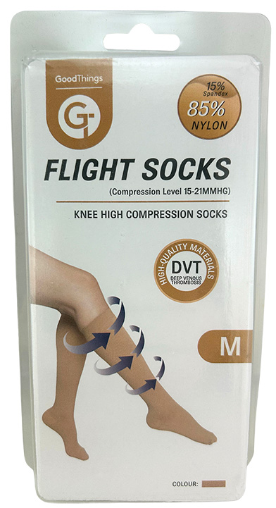 GT FLIGHT SOCKS KNEE HIGH BEIGE MEDIUM 1PR