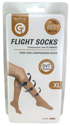 GT FLIGHT SOCKS KNEE HIGH BEIGE XL 1PR