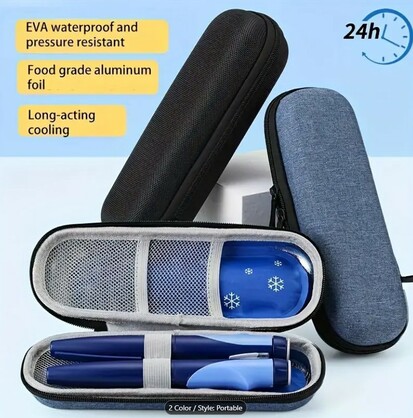 Portable Insulin Cooler Case - Blue