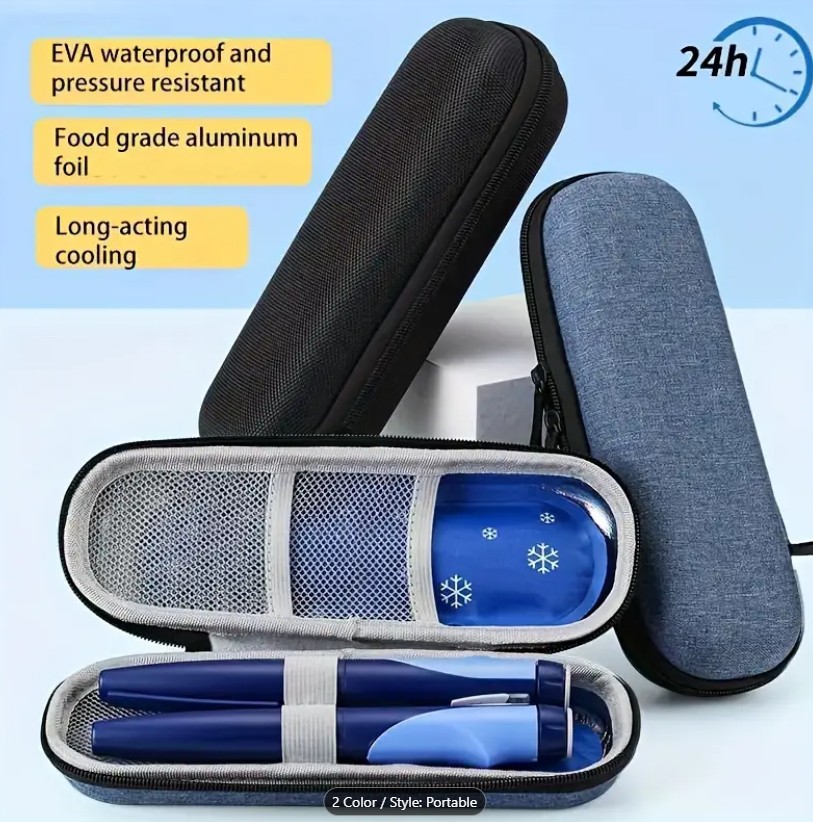 Portable Insulin Cooler Case - Blue