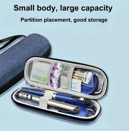Portable Insulin Cooler Case - Blue