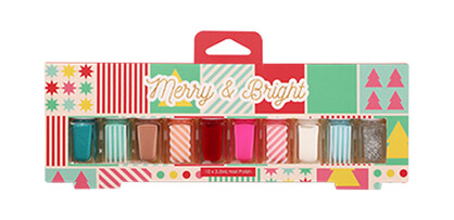 FESTIVE MERRY & BRIGHT NAILS 10PK