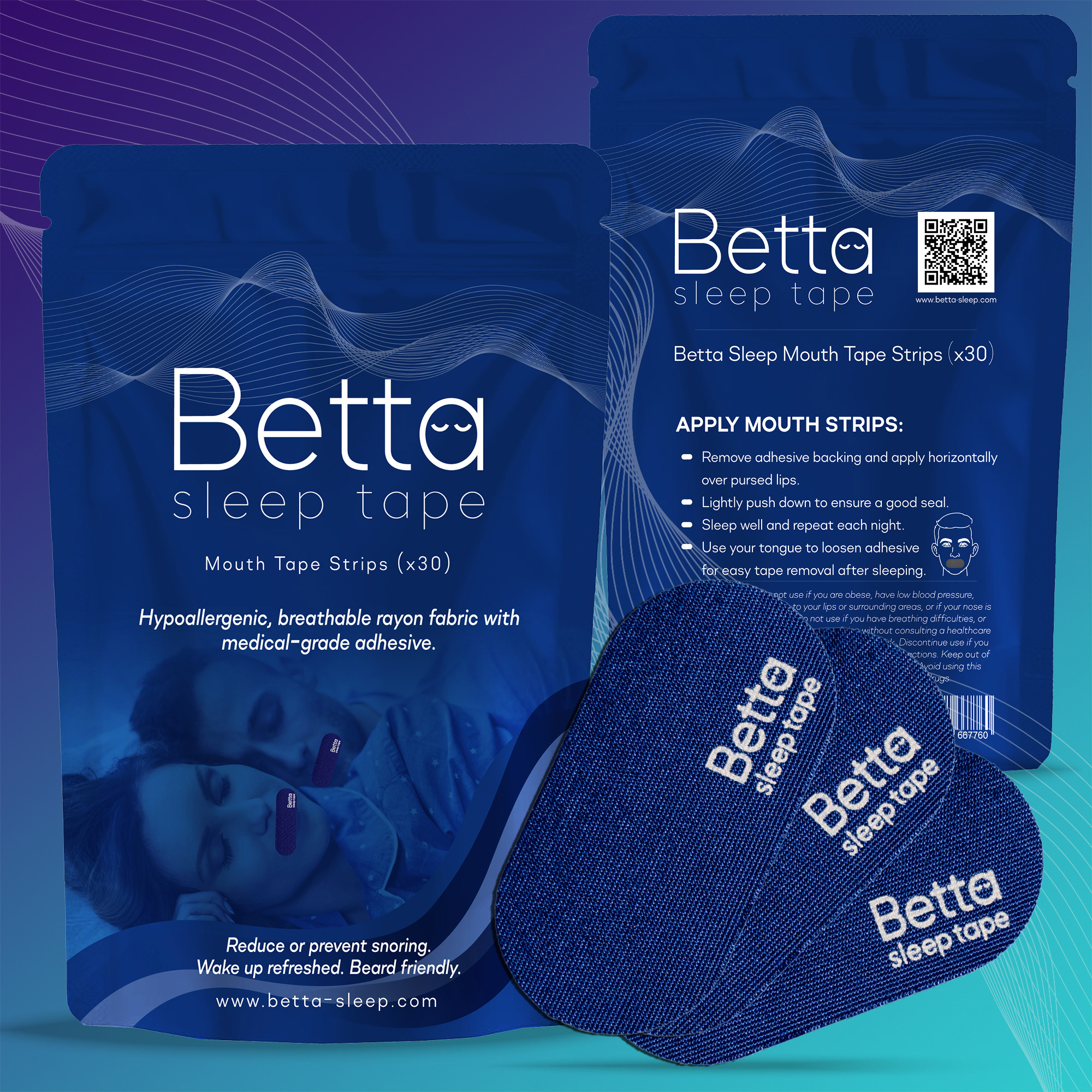 Betta Sleep Mouth Tape – 30 Pack