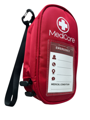 MediCore - Travel Medication Organiser Bag - Emergency Medical Pouch Insulated EpiPen Carry Bag with Ice pack