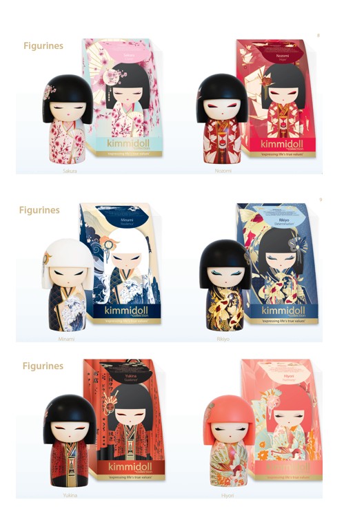 Kimmidoll Figurine Prepak 18 Units (3 of each 6 Designs)
