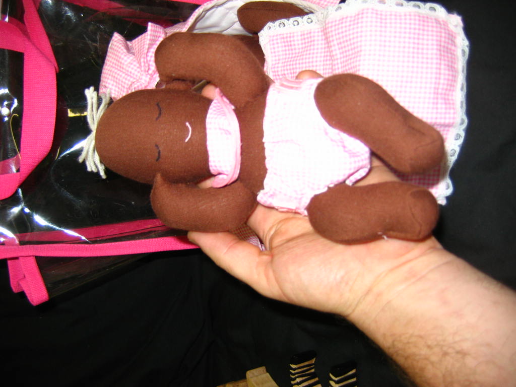 Black Twins in carry cot