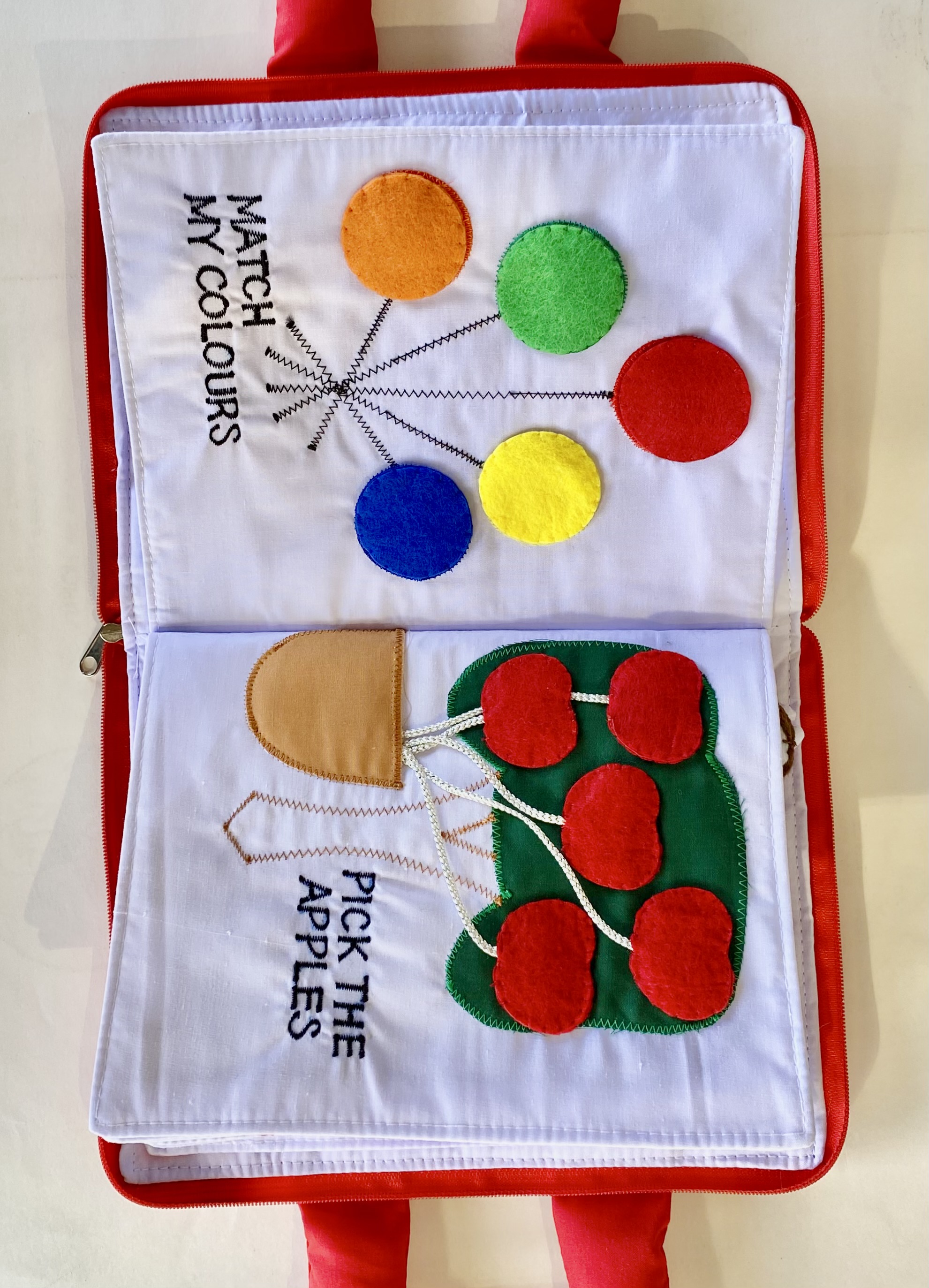 Quiet Book (zipped) red or blue