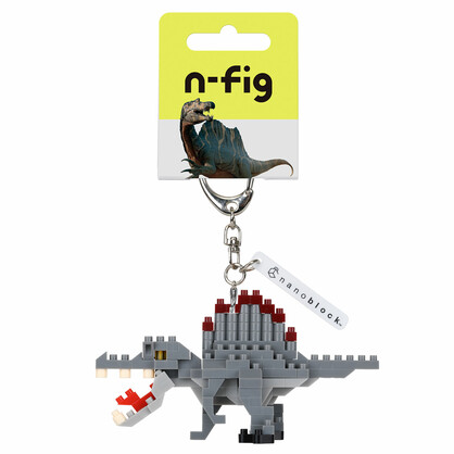 N-FIG - Roarsome Dinosaur Spinosaurus - nanoblock inspired figurines on removable key chains or bag tags.