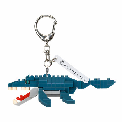 N-FIG - Roarsome Dinosaur Mosasaurus - nanoblock inspired figurines on removable key chains or bag tags.