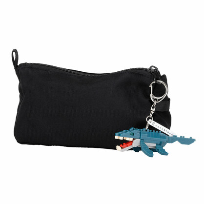 N-FIG - Roarsome Dinosaur Mosasaurus - nanoblock inspired figurines on removable key chains or bag tags.