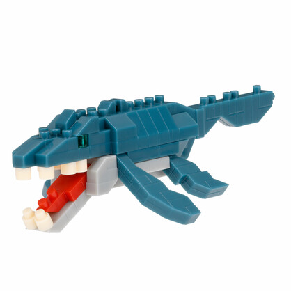 N-FIG - Roarsome Dinosaur Mosasaurus - nanoblock inspired figurines on removable key chains or bag tags.