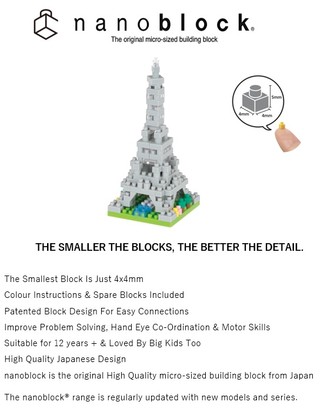 nanoblock - Eiffel Tower - Paris, Banks of The Siene