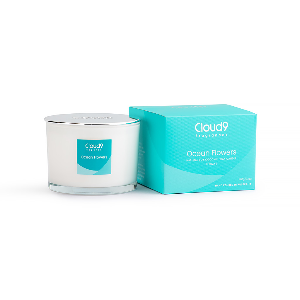 Ocean Flowers Candle 3 Wick