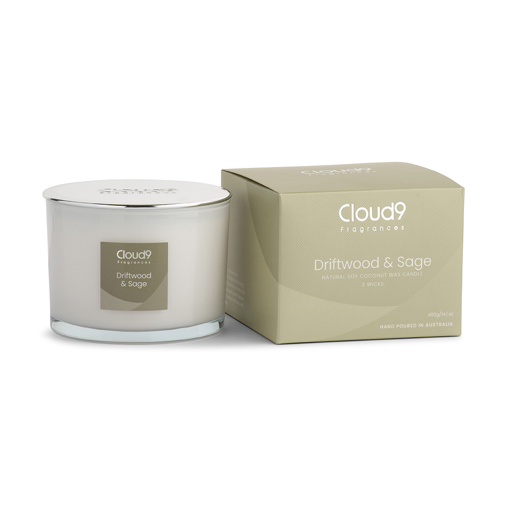 Driftwood & Sage Candle 3 Wick