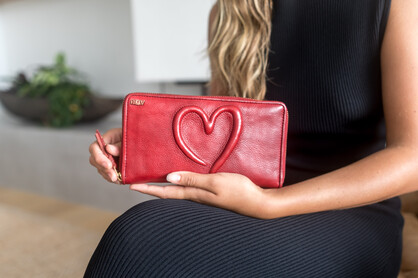 Love Zip Round Wallet Lava