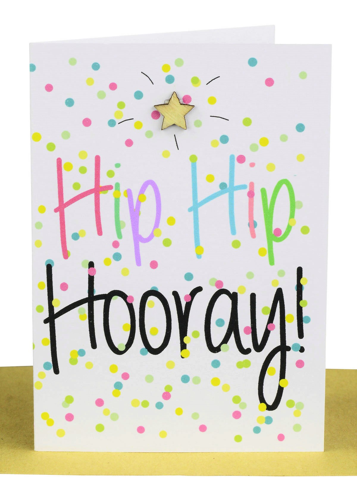 Hip Hip Hooray Card - Confetti